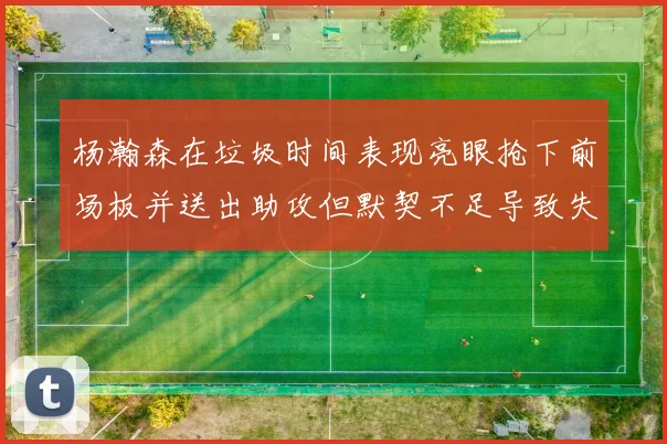 杨瀚森在垃圾时间表现亮眼抢下前场板并送出助攻但默契不足导致失误